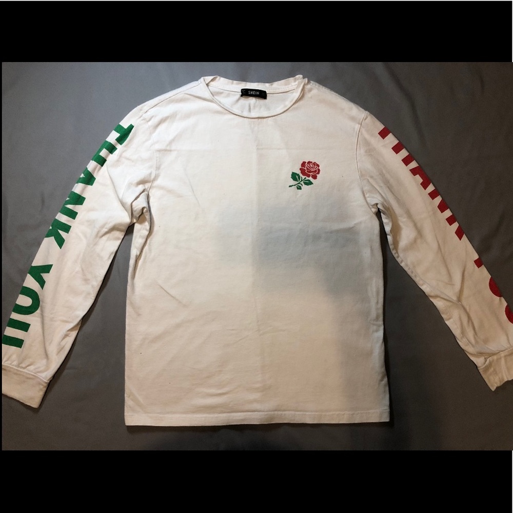 White Rose "Thank You" Long Sleeve Shirt